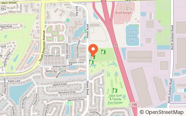 Map showing Otte Golf & Family Fun Center in Greenwood, IN