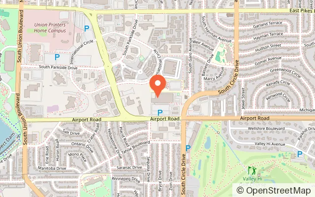 Map showing Elevate Trampoline Park in Colorado Springs, CO