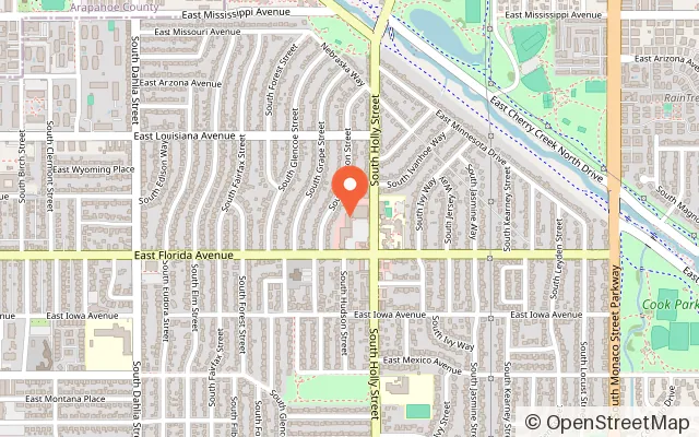 Map showing Kickin' It Kids Gym in Denver, CO