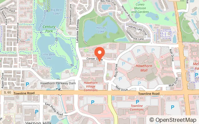 Map showing WhirlyBall Vernon Hills in Vernon Hills, IL