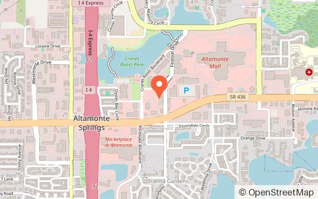 Map showing Urban Air Trampoline and Adventure Park in Altamonte Springs, FL