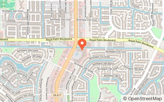Map showing Game Night Arcade in Coral Springs, FL