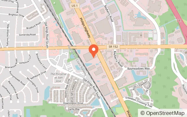 Map showing Zero Latency VR JAX in Jacksonville, FL