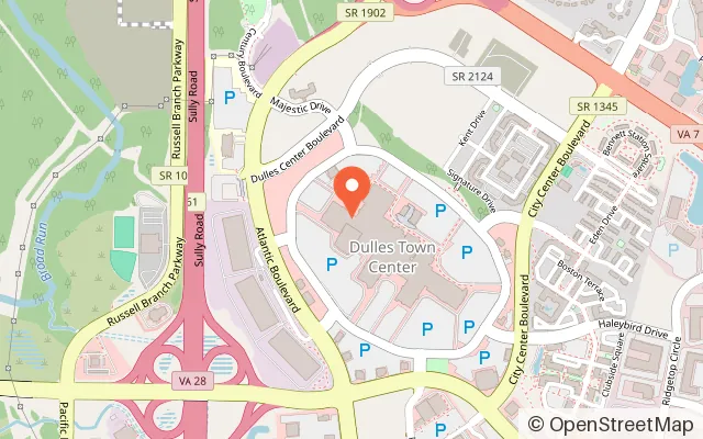 Map showing Sky Zone Trampoline Park in Dulles, VA