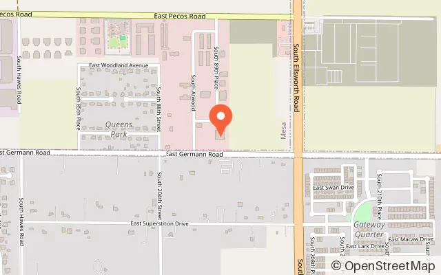Map showing Elevate Trampoline Park - Queen Creek in Mesa, AZ
