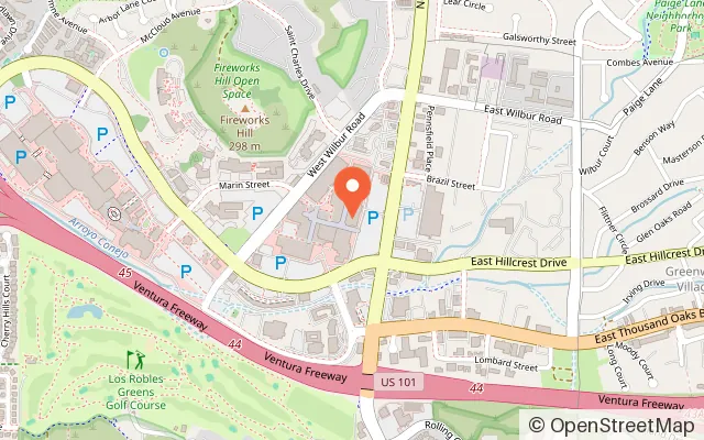 Map showing Electric Bear Den - Pinball Arcade in Thousand Oaks, CA
