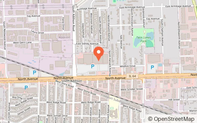 Map showing Kids Empire Villa Park in Villa Park, IL