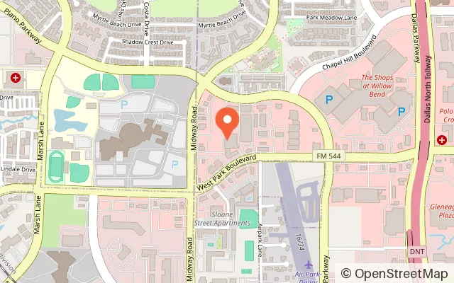 Map showing Super Llama Inflatable Park in Plano, TX
