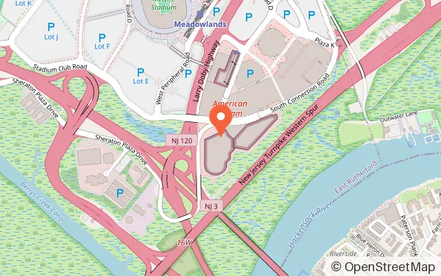 Map showing Arcade in East Rutherford, NJ