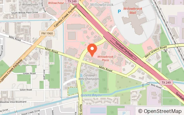 Map showing Kids Empire Houston Willowbrook in Houston, TX