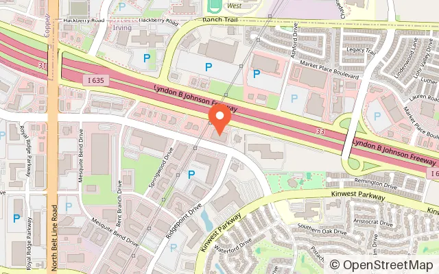 Map showing PINSTACK in Irving, TX