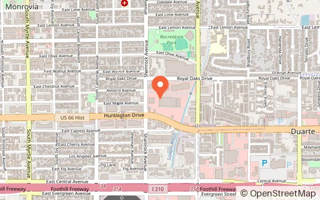 Map showing Kids Empire Monrovia in Monrovia, CA