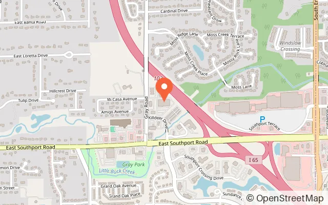 Map showing Sky Zone Trampoline Park in Indianapolis, IN