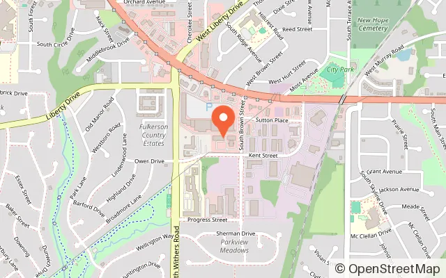 Map showing Northland Rolladium Skate Center in Liberty, MO