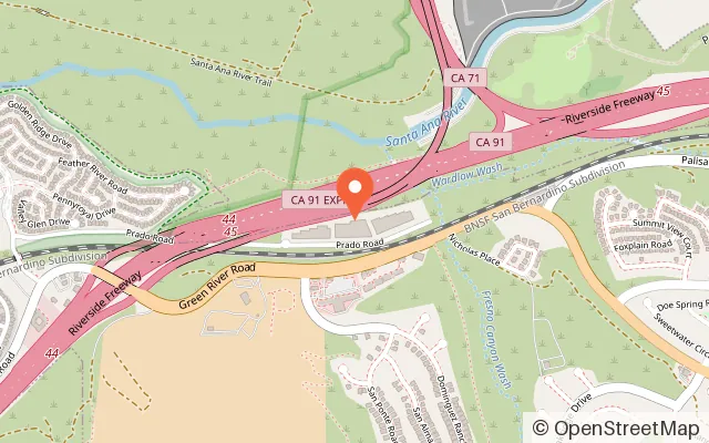 Map showing The Rinks Corona Inline in Corona, CA