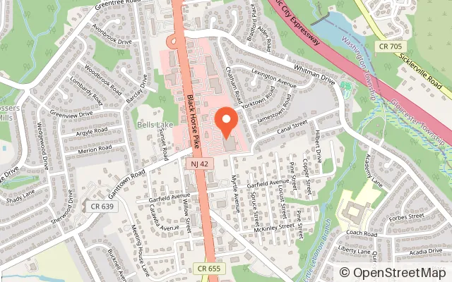 Map showing Funcity Adventure Park in Blackwood, NJ