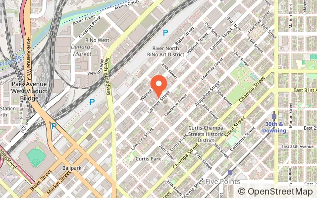 Map showing Sandbox VR in Denver, CO