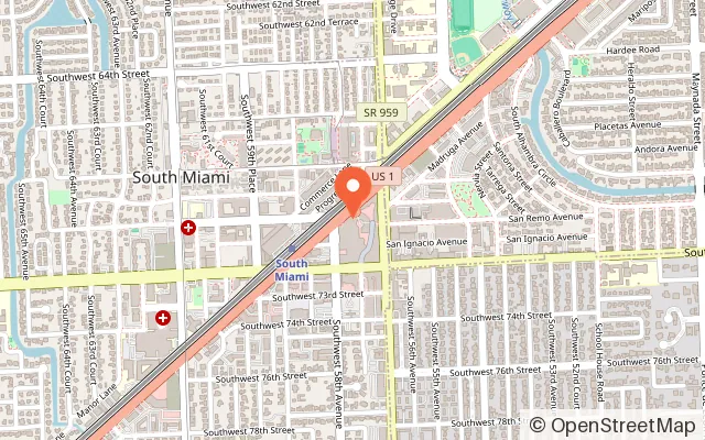 Map showing Just 4 Fun in South Miami, FL
