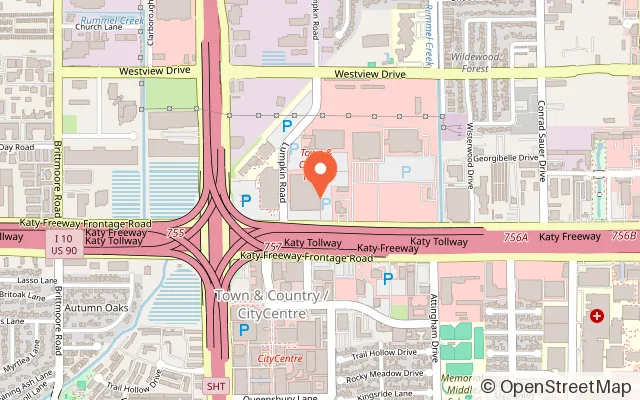 Map showing Momentum Indoor Climbing Memorial in Houston, TX