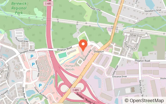 Map showing The KiddieCade in Charlotte, NC