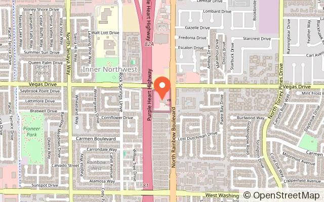 Map showing Las Vegas Mini Grand Prix Family Fun Center in Las Vegas, NV