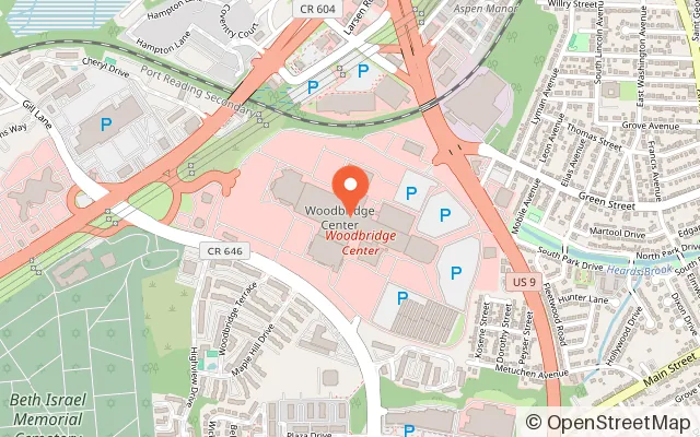 Map showing Bullseye Lasertag in Woodbridge, NJ