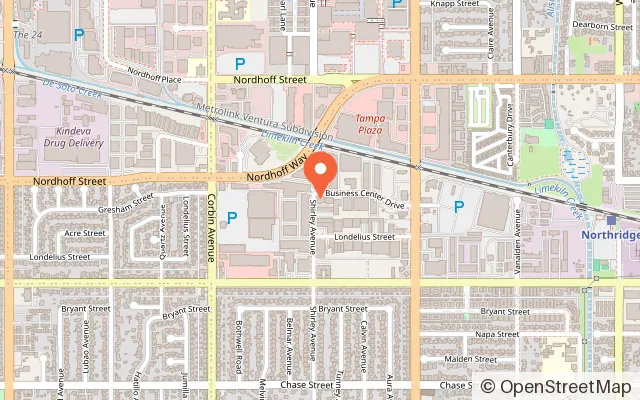 Map showing Kiddie Kingdom Playground in Northridge, CA