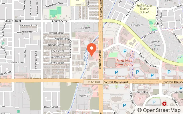 Map showing Lucky Strike Rancho Cucamonga in Rancho Cucamonga, CA