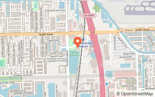 Map showing Aqua Challenge in Dania Beach, FL