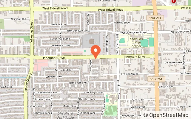 Map showing Lovebug's Playground in Houston, TX