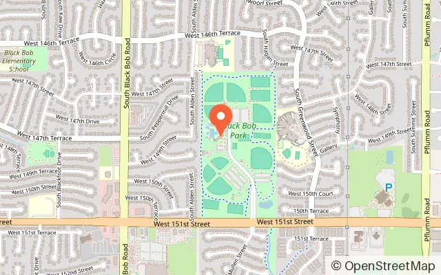 Map showing Black Bob Bay in Olathe, KS