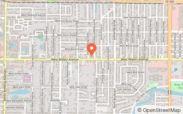 Map showing Lowry Parcade in Tampa, FL