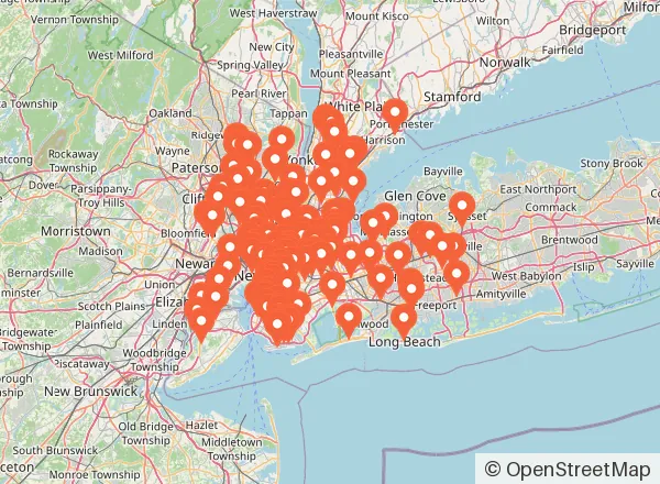 Map of 139 venues near Queens