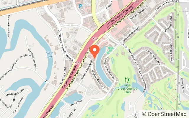 Map showing Clover Playground & Cafe in Sugar Land, TX