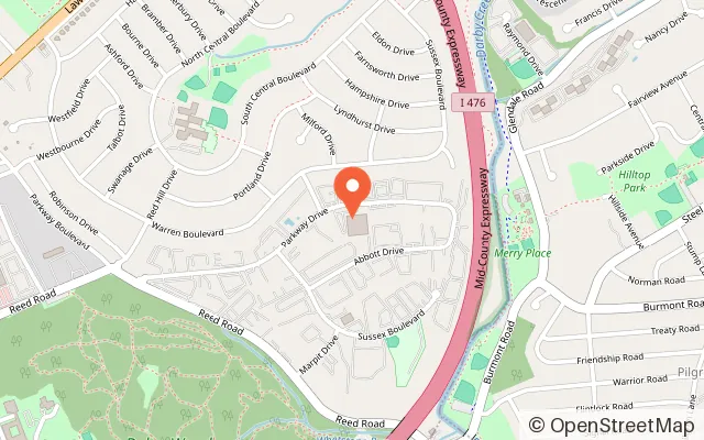 Map showing Marple Sports Arena in Broomall, PA
