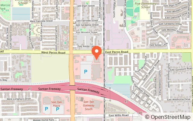 Map showing Sky Zone Chandler in Chandler, AZ
