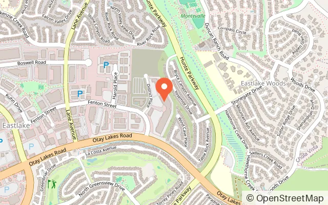 Map showing Sky Zone Trampoline Park in Chula Vista, CA