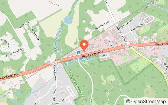 Map showing Jumpers Family Fun Zone in Newtown Square, PA