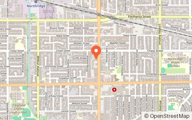 Map showing Chuck E. Cheese in Northridge, CA
