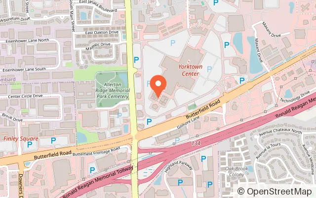 Map showing The Game Show in Lombard, IL