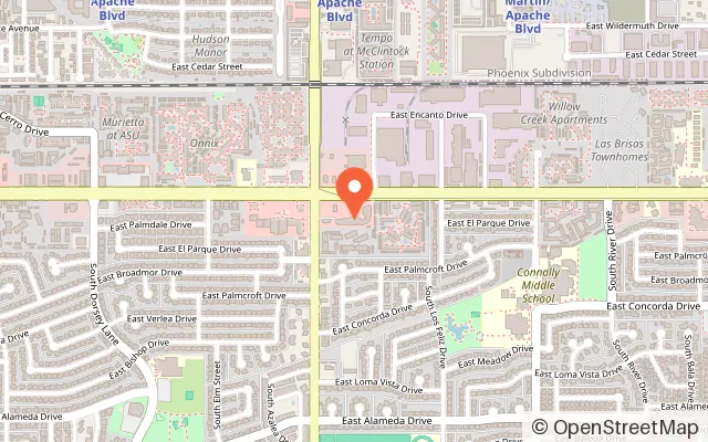 Map showing Simply Smashing "a Rage Release Room" in Tempe, AZ