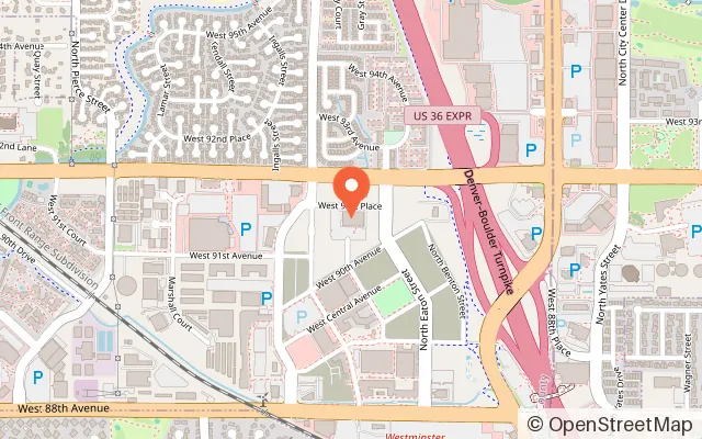 Map showing Lucky Strike Westminster in Westminster, CO