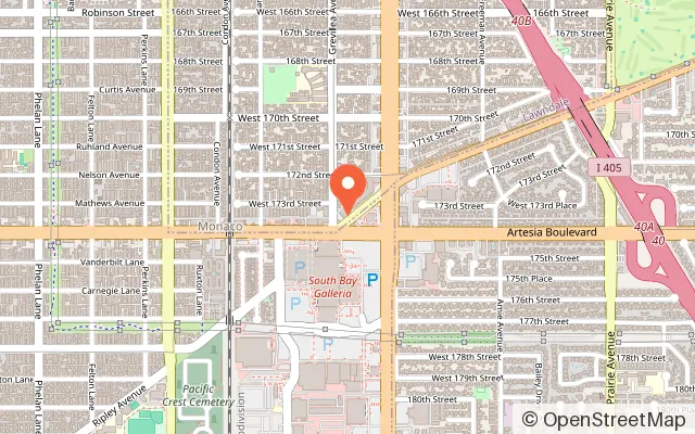 Map showing We Rock the Spectrum Redondo Beach Kids Gym in Lawndale, CA