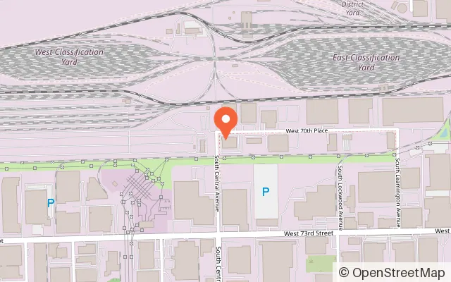 Map showing Sky Zone Chicago-Midway in Chicago, IL