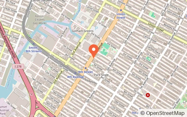 Map showing Kids Town Play Space in Brooklyn, NY