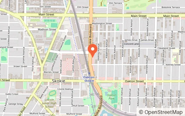 Map showing Ignite Arcade in Skokie, IL