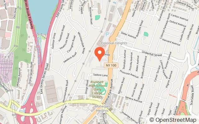 Map showing Chuck E. Cheese in Yonkers, NY