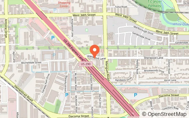 Map showing Lanky Land in Houston, TX