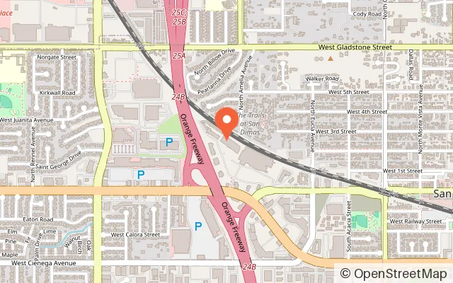 Map showing Jumping Jacks in San Dimas, CA