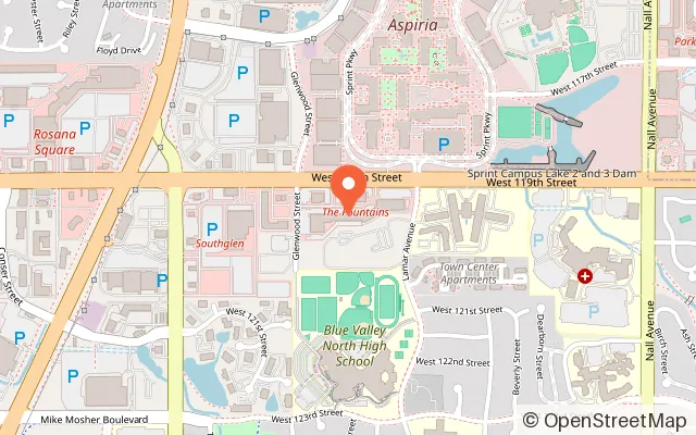 Map showing Inspired Play Cafe Overland Park in Overland Park, KS